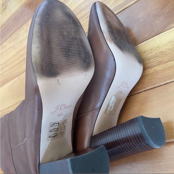 J. Crew Leather Mid-Calf Stacked Anya Boot - Picture 8 of 11